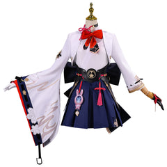 Honkai: Star Rail Evanescia White Blue Dress Set Outfits Cosplay Costume