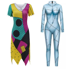 The Nightmare Before Christmas Sally Blue Set Outfits Cosplay Costume Halloween Carnival Suit