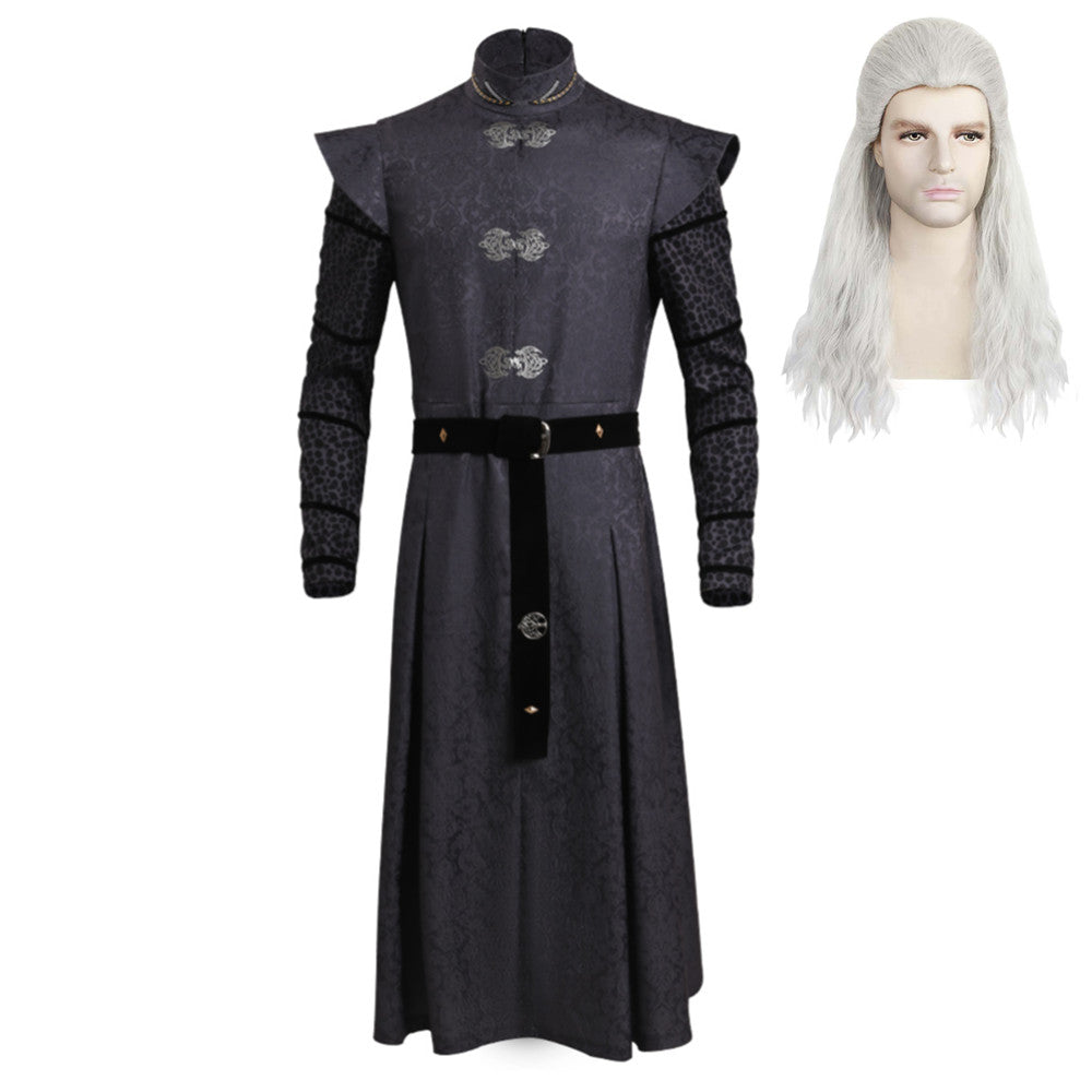 House Of The Dragon Daemon Targaryen Gray Jacquard Outfits Cosplay Costume