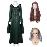 House Of The Dragon Season 2 (2024) Alicent Hightower Green Rhinestones Dress Outfits Cosplay Costume
