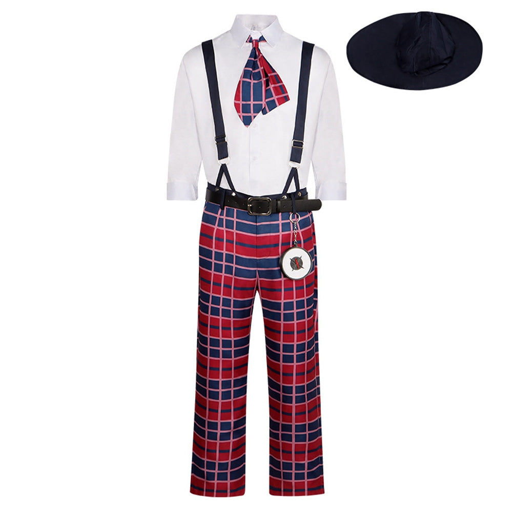 Identity V Prospector Touchstone Red Blue Plaid Set Outfits Cosplay Costume