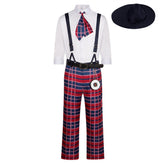 Identity V Prospector Touchstone Red Blue Plaid Set Outfits Cosplay Costume