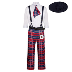 Identity V Prospector Touchstone Red Blue Plaid Set Outfits Cosplay Costume