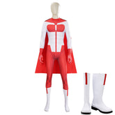 Invincible Season 3 (2025) Omni-Man Nolan White Red Jumpsuit Outfits Cosplay Costume