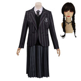 Jenna Ortega Black School Uniform Cosplay Costume Outfits Halloween Carnival Suit