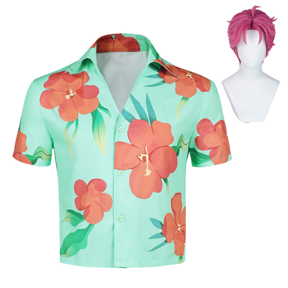 KPop Demon Hunters (2025) Abby Saja Green Flower Shirt Cosplay Costume