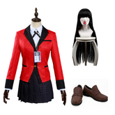 Anime Kakegurui: Compulsive Gambler Jabami Yumeko/Meari Saotome Red School Uniform Skirt Outfit Cosplay Costume
