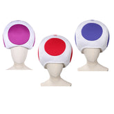 Kids Adult The Super Mario Bros. Toad Kinopio Plush Mushroom Hat Cosplay Accessories Props