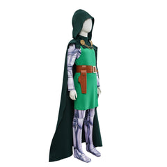 Kids Children Avengers: Doomsday (2026) Doctor Doom Jumpsuit Dress Cloak Set Outfits Cosplay Costume