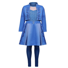 Kids Children Descendants: Wicked Wonderland (2026) Chloe Blue Jacket Skirt Set Outfits Cosplay Costume