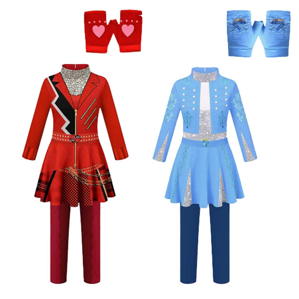 Kids Children Descendants: Wicked Wonderland (2026) Chloe Red Jumpsuit Gloves Outfits Cosplay Costume