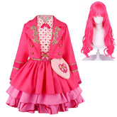 Kids Children Descendants: Wicked Wonderland (2026) Pink Jacket Dress Bag Set Outfits Cosplay Costume