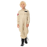 Kids Children Ghostbusters Beige Jumpsuit Uniform Cosplay Costume Halloween Carnival Suit