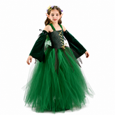 Kids Children Green Forest Elf Dress Outfits Cosplay Costume Halloween Carnival Suit