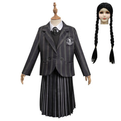 Kids Children Jenna Ortega School Unform Dress Cosplay Outfits Costume Halloween Carnival Suit