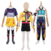 Kids Children KPop Demon Hunters (2025) Rumi Mira Zoey Yellow Blue Outfits Cosplay Costume