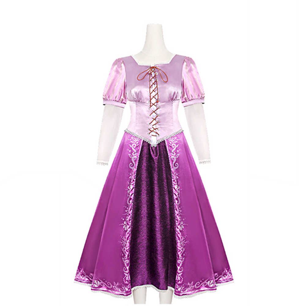 Kids Children Tangled Rapunzel Princess Pink Satin Dress Outfits Cosplay Costume