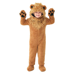 Kids Children The Wizard of OZ Cowardly Lion Brown Jumpsuit Animal Onesie Outfits Cosplay Costume
