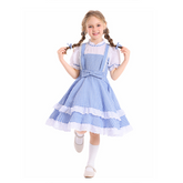 Kids Children The Wizard of OZ Wicked Dorothy Blue Gingham Dress Outfits Cosplay Costume