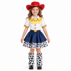 Kids Children Toy Story (2026) Jessie Blue Layered Dress Cowgirl Set Outfits Cosplay Costume