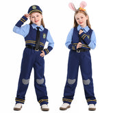 Kids Children Zootopia 2 (2025) Judy Hopps Blue Police Uniform Set Cosplay Costume