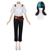 Kirara Hoshi White Top Black Trousers Set Outfits Cosplay Costume