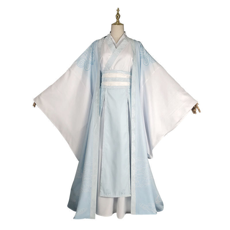 Mo Dao Zu Shi Lan Wangji White Set Outfits Cosplay Costume Halloween Carnival Suit