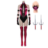 Mortal Kombat Mileena Pink Jumpsuit Set Outfits Cosplay Costume Halloween Carnival Suit