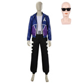 Mortal Kombat 11 Johnny Cage Young Blue Jacket Set Outfits Cosplay Costume