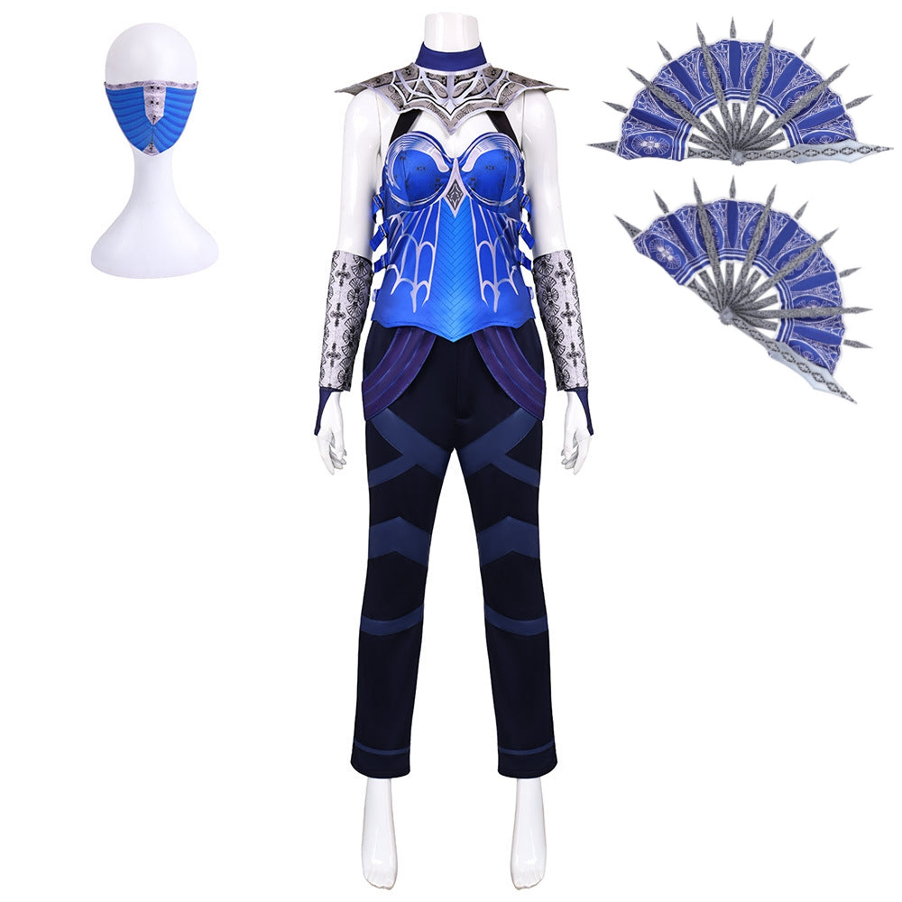 Mortal Kombat II (2026) Kitana Blue Top Set Outfits Halloween Cosplay Costume