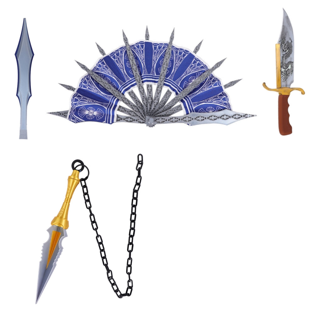 Mortal Kombat Kitana Fan Mileena Sai Kano Knife Scorpion Kunai Weapons Cosplay Accessories Props