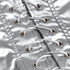 Renaissance Medieval Silver Chainmail Skirt Set Knight Outfits Cosplay Costume