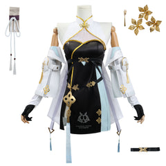 Wuthering Waves Baizhi White Black Dress Set Outfits Cosplay Costume