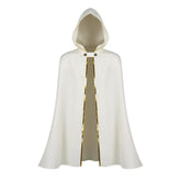 Octopath Traveler Temenos Mistral Gold Trim White Hooded Cloak Outfits Cosplay Costume