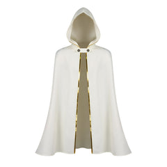 Octopath Traveler Temenos Mistral Gold Trim White Hooded Cloak Outfits Cosplay Costume