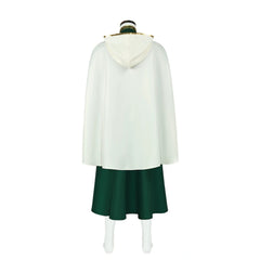 Octopath Traveler Temenos Mistral White Cloak Green Coat Cleric Outfits Cosplay Costume