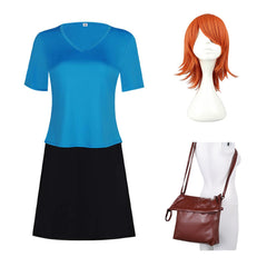 One Piece Live-action 2 (2026) Nami Blue Shirt Black Skirt Set Outfits Cosplay Costume
