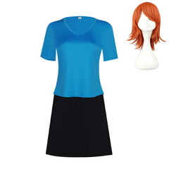 One Piece Live-action 2 (2026) Nami Blue Shirt Black Skirt Set Outfits Cosplay Costume