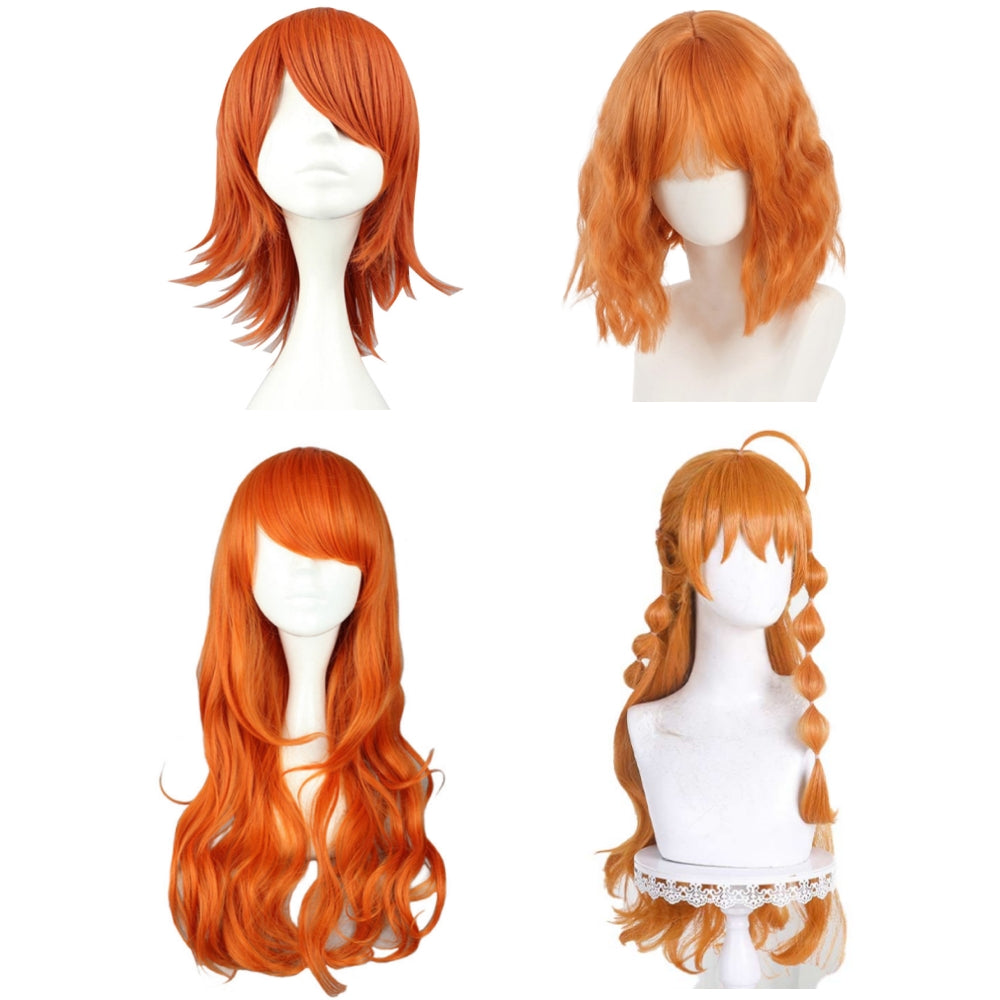 One Piece Nami Orange Wigs Cosplay Accessories Halloween Carnival Props
