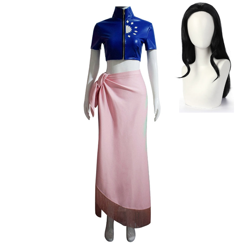 One Piece Nico Robin Blue Pink Set Beach Outfits Cosplay Costume