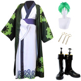 Anime One Piece Kimono Roronoa Zoro Costume Cosplay Wano Kuni Country Halloween Carnival Suit