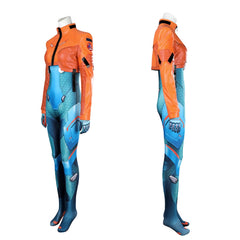 Overwatch Juno Blue Jumpsuit Orange Jacket Set Outfits Cosplay Costume