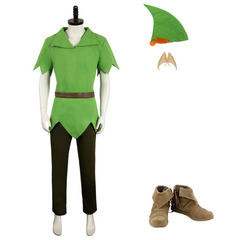 Peter Pan Male Green Elf Set Outfits Cosplay Costume Halloween Carnival Suit