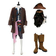 Movie Pirates of the Caribbean 5: Jack Sparrow Costume Set Halloween Carnival Suit