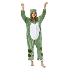 Plush Funny Angry Dinosaur Animals Onesie Flannel Pajamas Warm Home One-Piece Costume Halloween Suit - OLAOLA