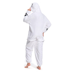 Polar Bear Animals Onesie Flannel Sleepwear Plush Warm Home One-Piece Costume Halloween Carnival Suit - OLAOLA