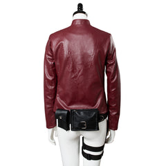 Game Resident Evil 2 Remake Claire Redfield Red Jacket Coat Outfit Halloween Cosplay Costume