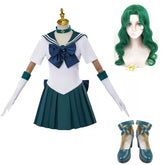 Sailor Moon Sailor Neptune Green Uniform Dress Set Outfits Cosplay Costume