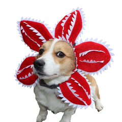 Stranger Things Demogorgon Pet Dogs Cats Flower Head Hat Outfits Halloween Cosplay Costume