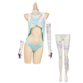 Street Fighter 6 AKI Blue Swimsuit Bandage Set Outfits Cosplay Costume